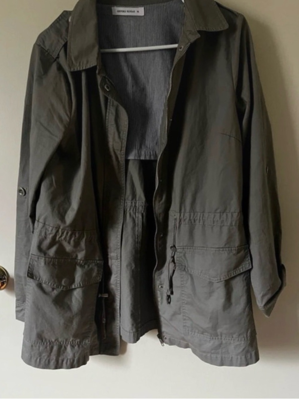Oxford Sunday grey/olive green jacket in size M